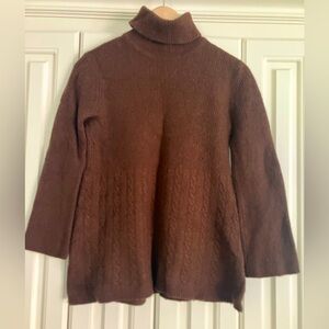 Soft Surroundings Wool CashmereTurtleneck Tunic Sweater Quiet Luxury Small